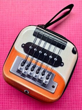 New Electric Guitar Music Theme AirPod, Earbuds Case Holder Coin Purse - 2.75”